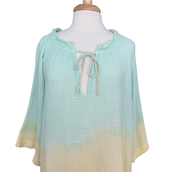 9 SEED Marrakesh Lightweight Gauze Dashiki in Aquarius Tie Dye Dress M - Picture 2 of 9